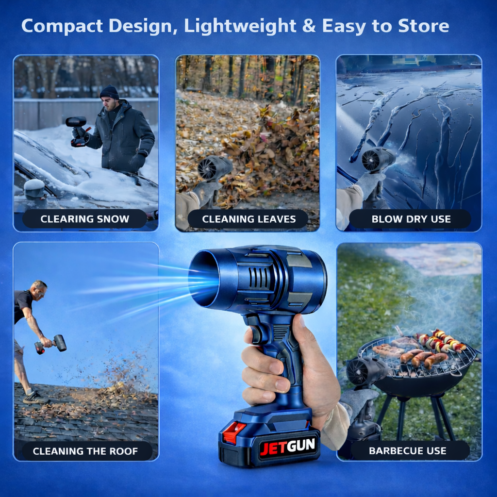 JETGUN 200000 RPM Rechargeable Cordless Jet Blower For Cleaning Cars, Homes & Outdoor Spaces