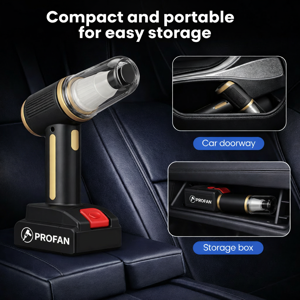 PROFAN™ 21000 Pa Suction Power 4 in 1 Rechargeable 6000mAh Cordless Vacuum Cleaner & Blower