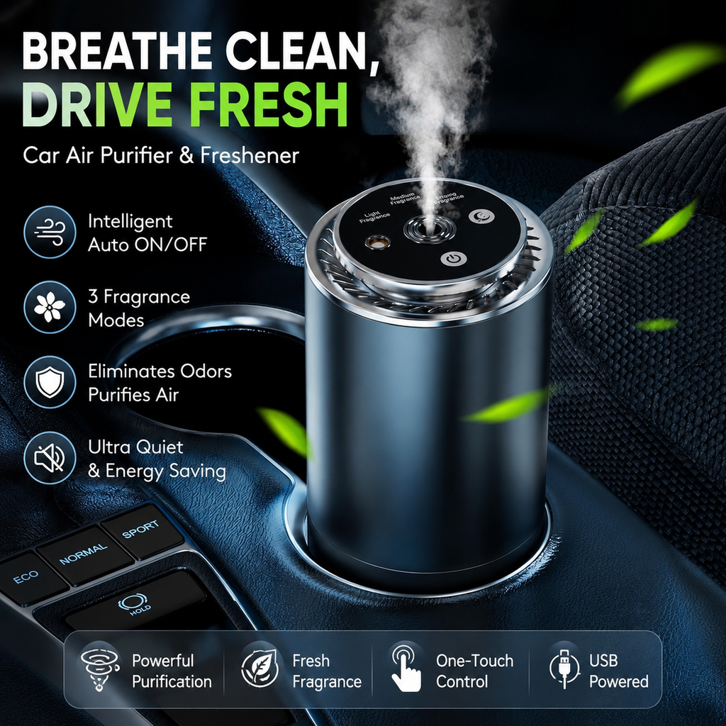 PROFAN™ Smart Car Air Purifier & Freshener with HEPA Filter which removes Smoke, Dust & Odors