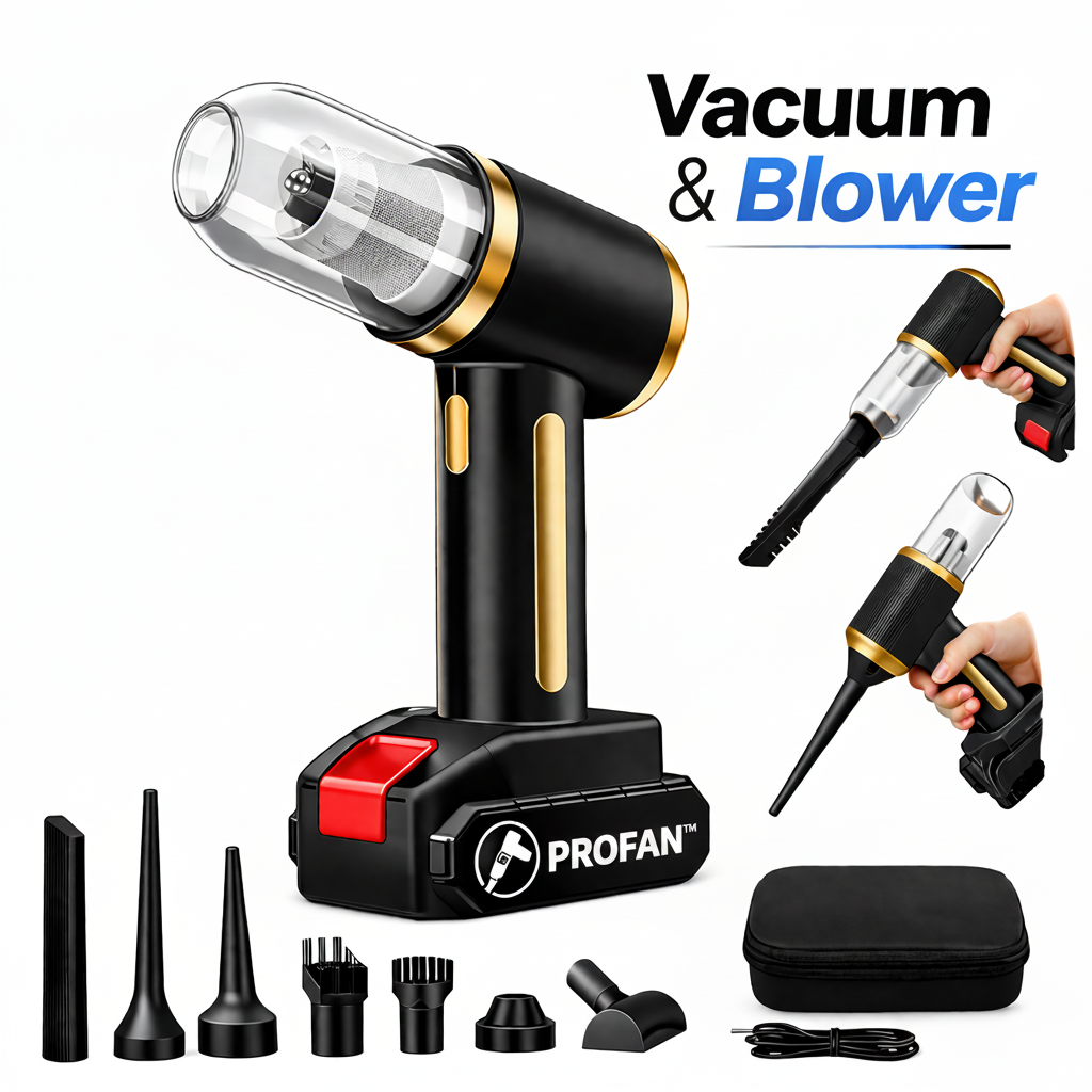 PROFAN™ 21000 Pa Suction Power 4 in 1 Rechargeable 6000mAh Cordless Vacuum Cleaner & Blower