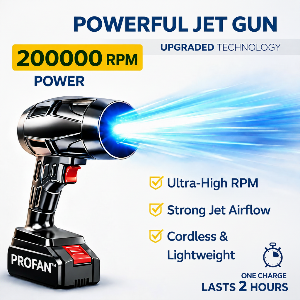 PROFAN™ 200000 RPM Cordless SUPER POWER JET GUN | 1-Year Warranty | For Cars, Home, PC & Outdoor Cleaning