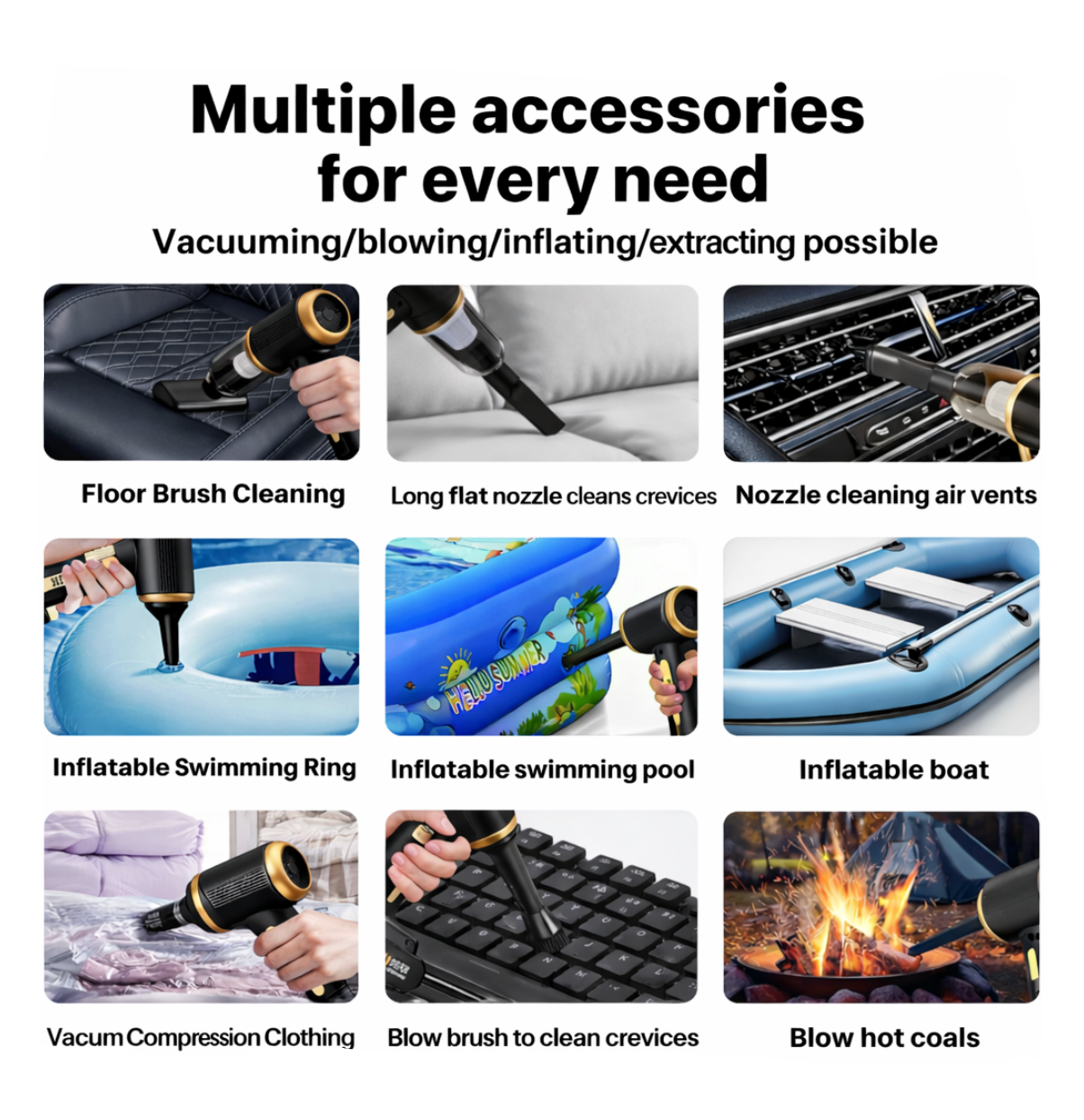 PROFAN™ 21000 Pa Suction Power 4 in 1 Rechargeable 6000mAh Cordless Vacuum Cleaner & Blower